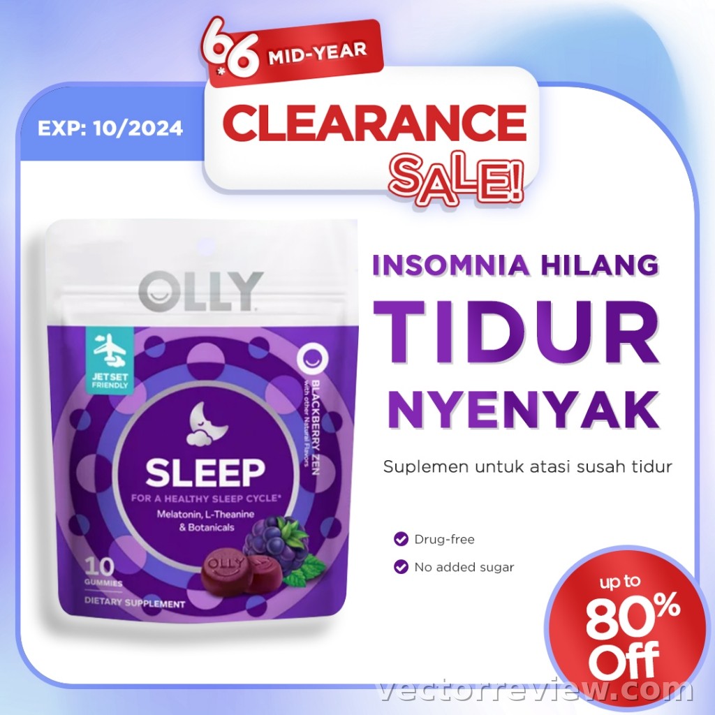 Jual OLLY Restful Sleep Blackberry Zen 10 Gummies - insomnia sulit ...