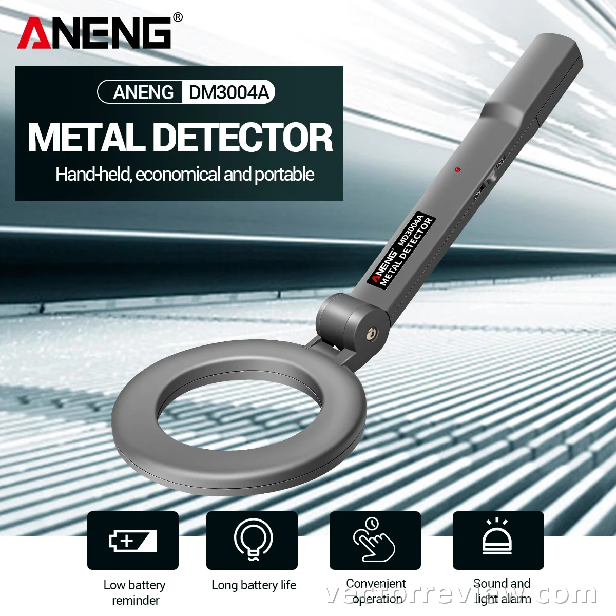 Handheld Metal Detector Electronic Metal Detecting Device 180° Foldable ...