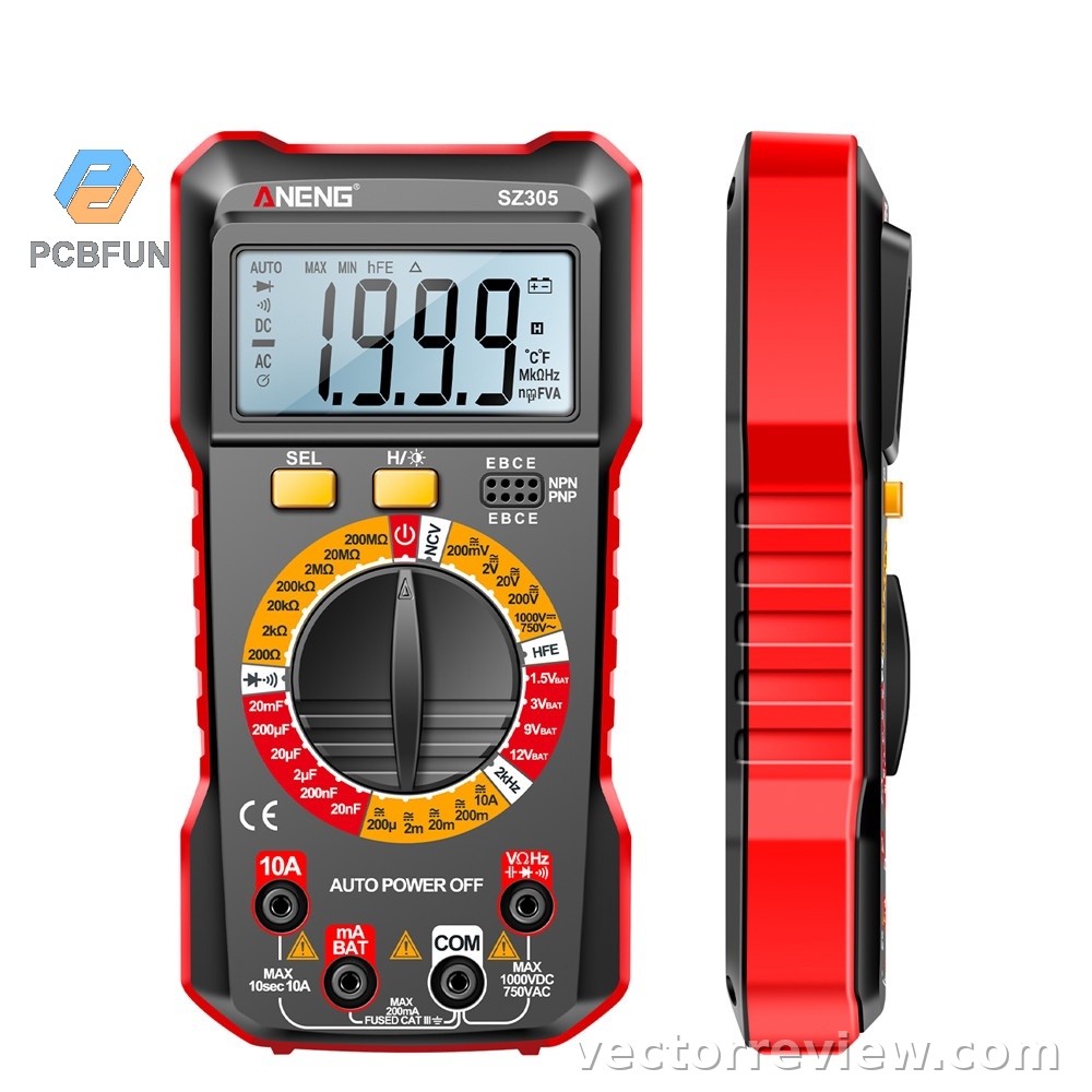 Pcbfun Aneng Sz304 Sz305 Digital Multimeter Ncv Ac/dc Votage Current ...