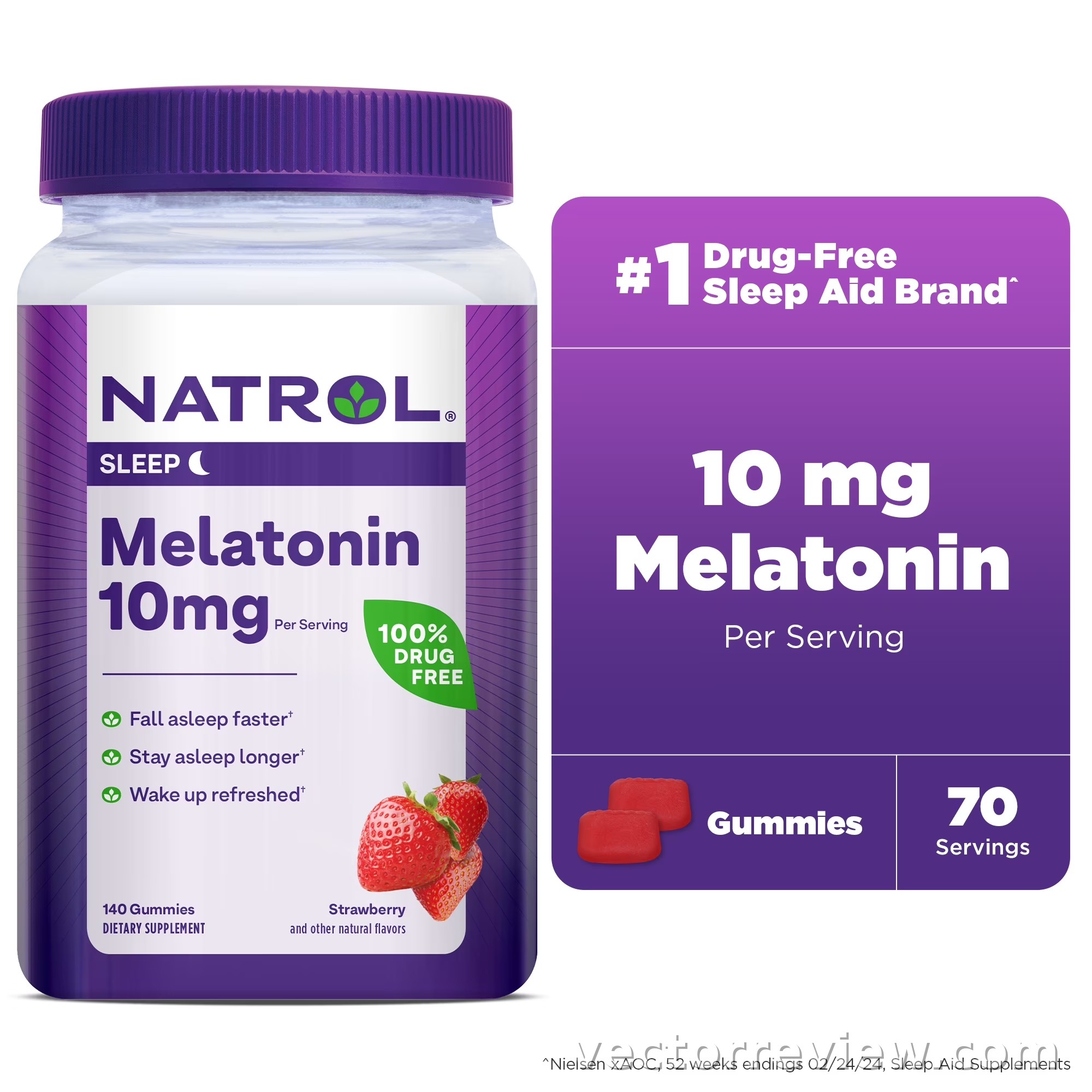 Natrol® 10mg Melatonin Sleep Support Gummies for Adults, Strawberry ...