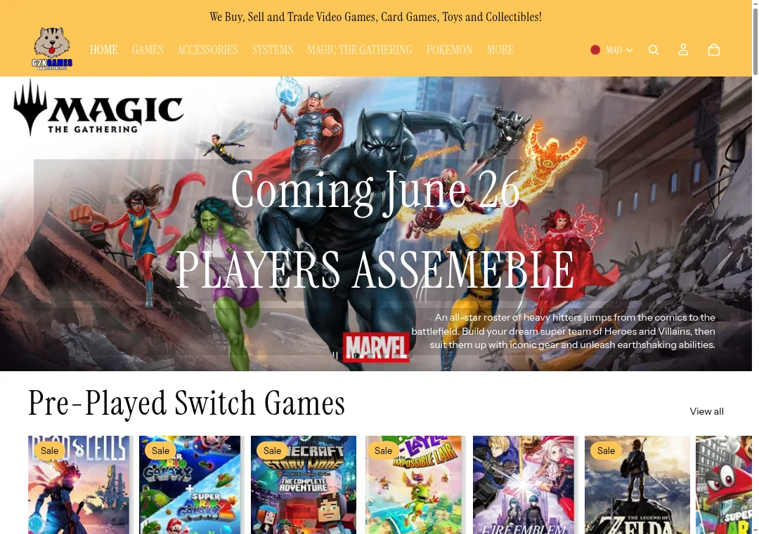 Screenshot of g2kgames.net homepage
