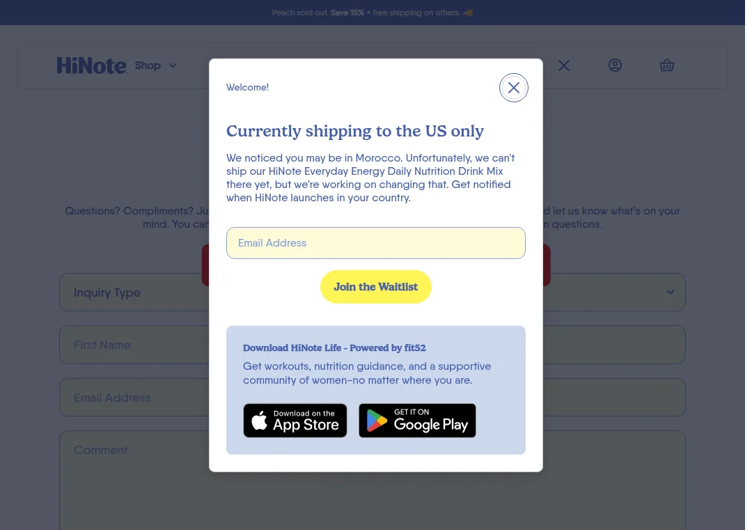 Hinote.com lack of phone number on contact page