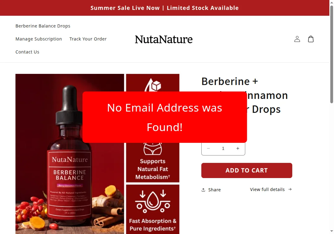 nutanature.com no email address on contact page
